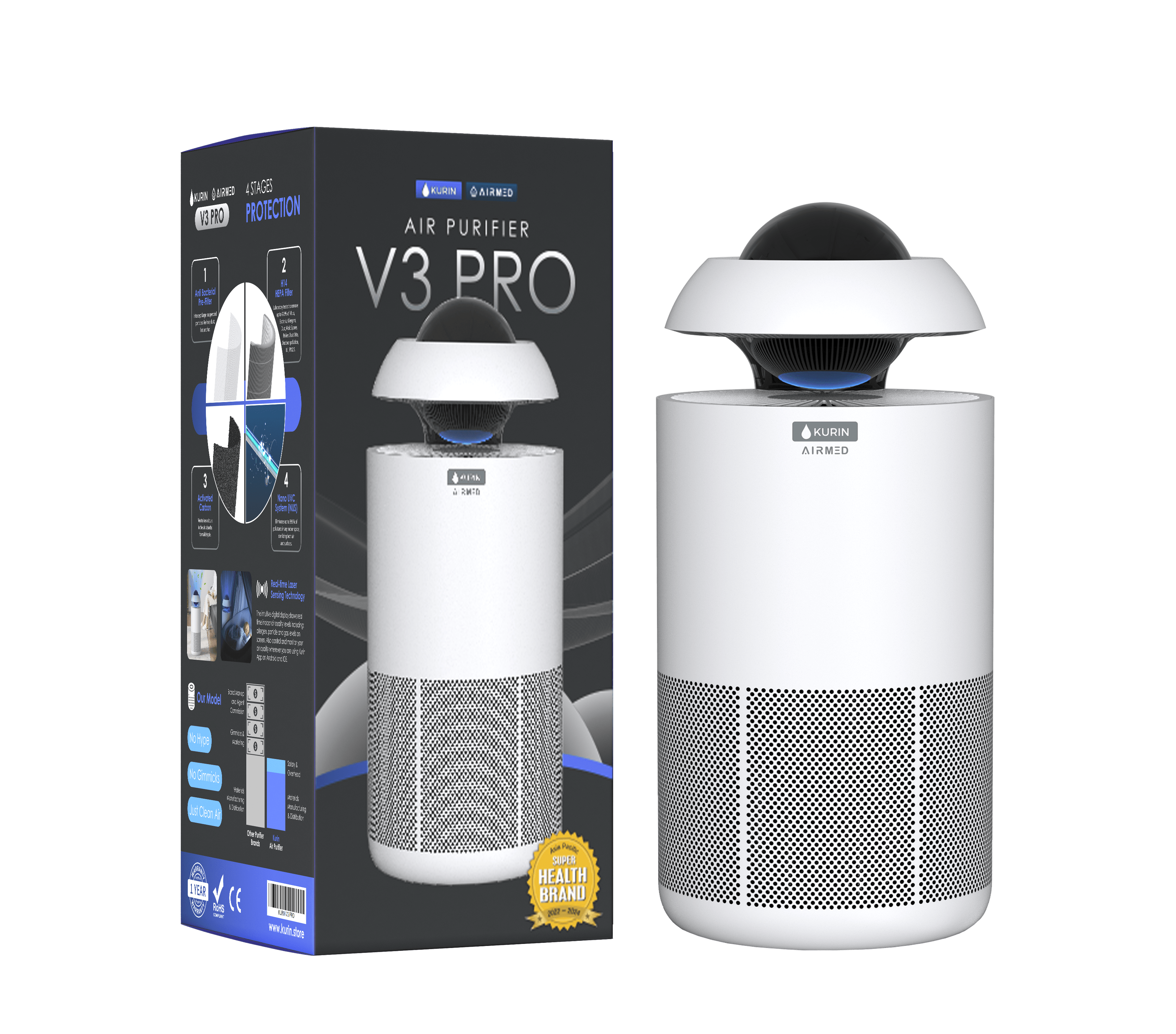 Japan Kurin Air Purifier V3 Pro UVC ION